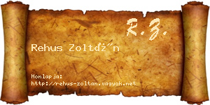 Rehus Zoltán névjegykártya